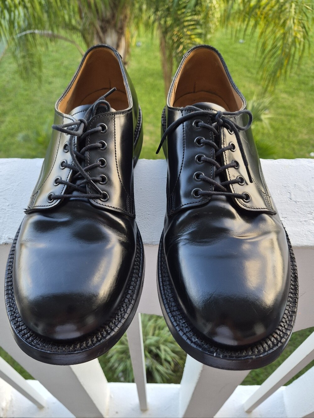 Grenson G:One Black Leather Derby Shoes Size 11G ( US 12 ).